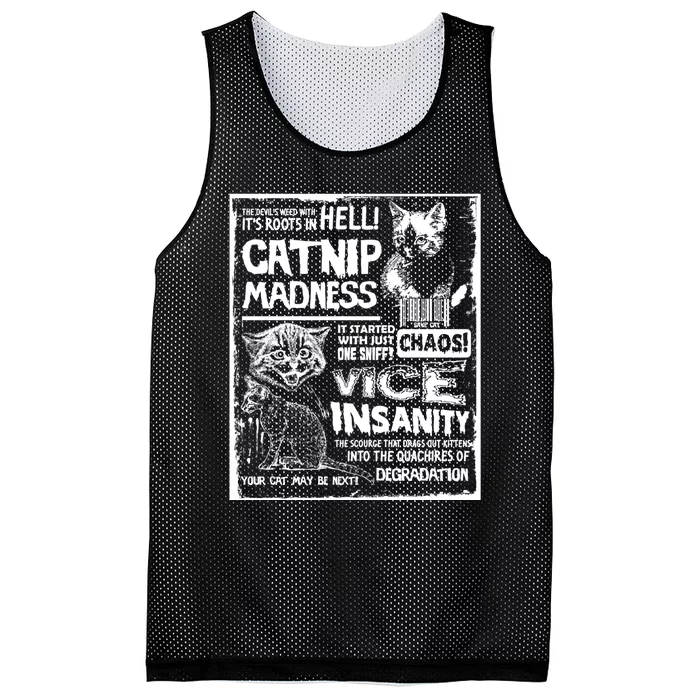 Catnip Madness Cute Kitten Cat Lover Gift For Cat Owners Mesh Reversible Basketball Jersey Tank