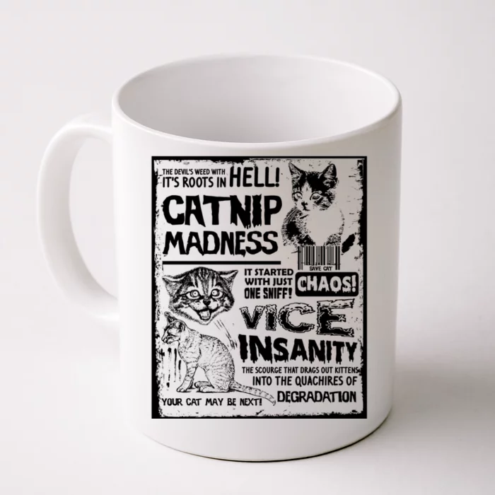 Catnip Madness Cute Kitten Cat Lover Gift For Cat Owners Front & Back Coffee Mug