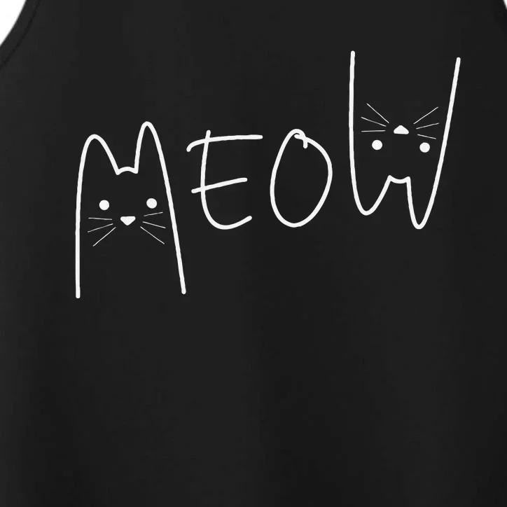 Cute Meow Cats Funny Feline Kitten Performance Tank