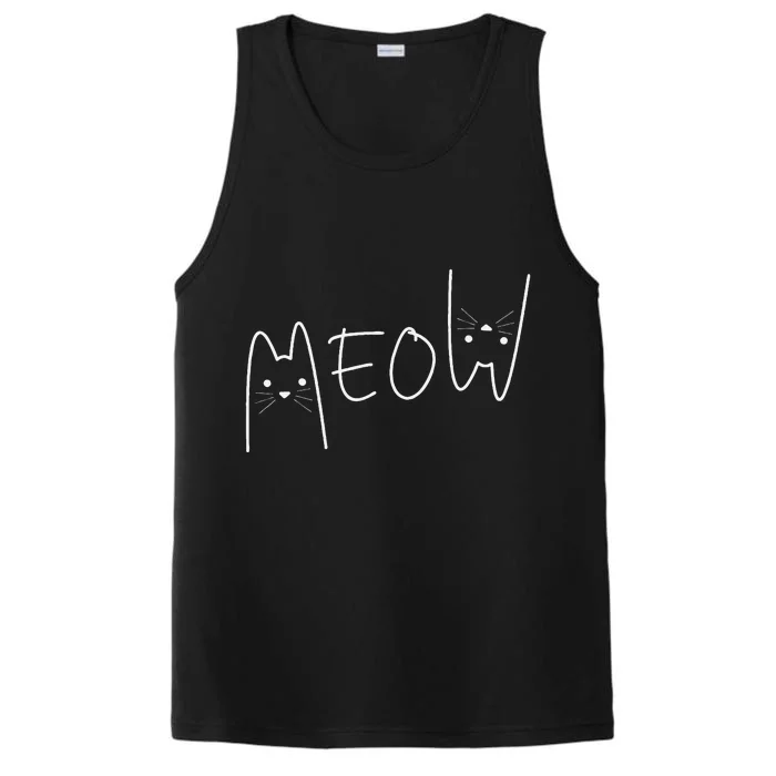 Cute Meow Cats Funny Feline Kitten Performance Tank