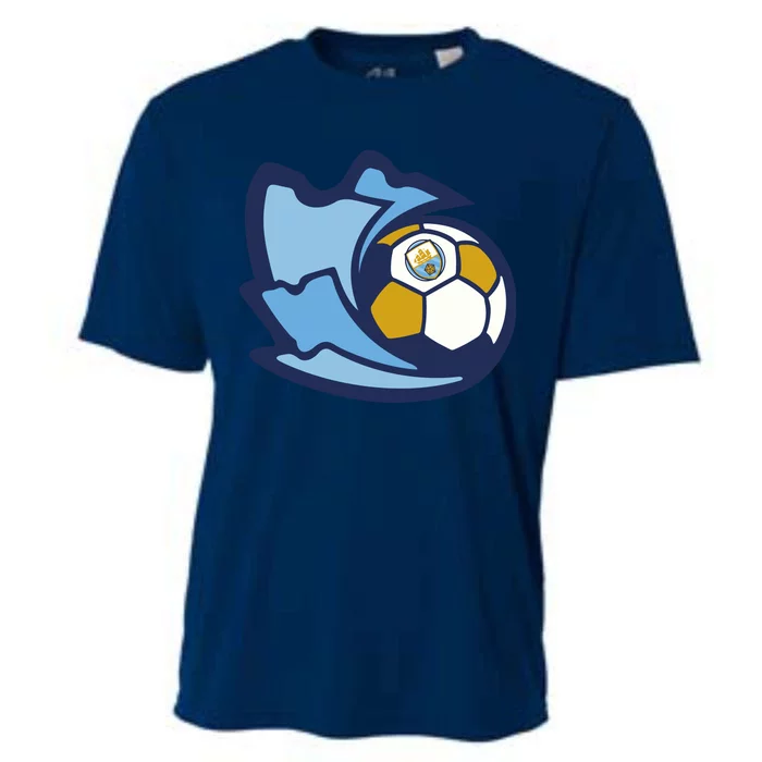 Cool Man City Soccer Ball Cooling Performance Crew T-Shirt