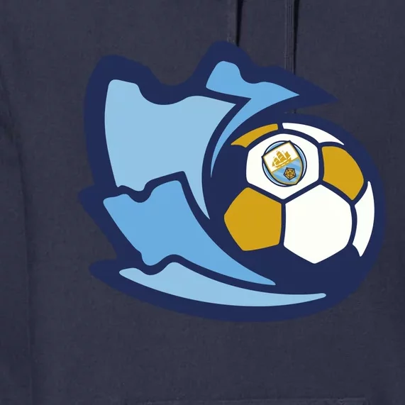 Cool Man City Soccer Ball Premium Hoodie