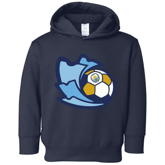 Cool Man City Soccer Ball Toddler Hoodie