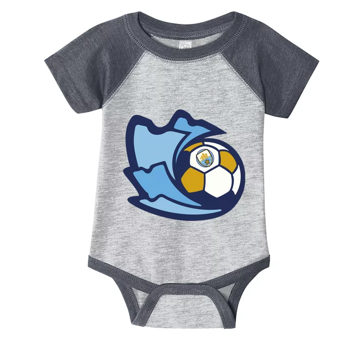 Cool Man City Soccer Ball Infant Baby Jersey Bodysuit