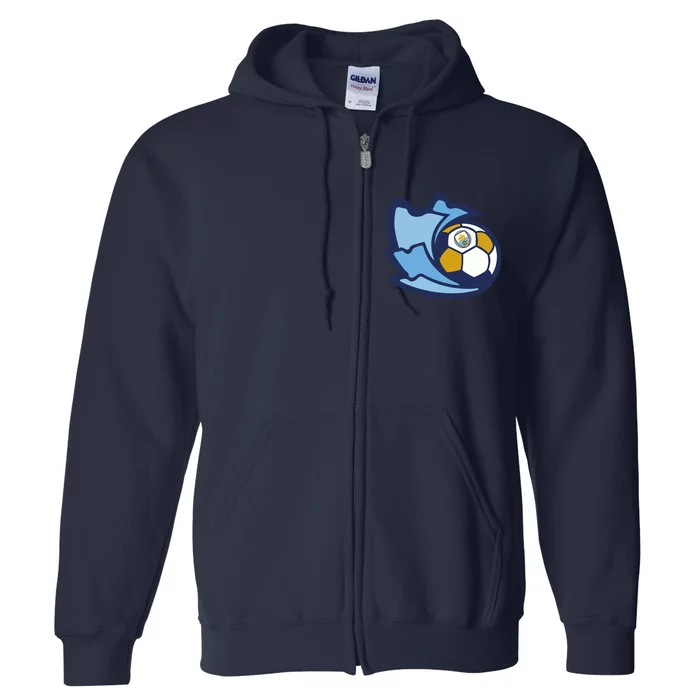 Cool Man City Soccer Ball Full Zip Hoodie