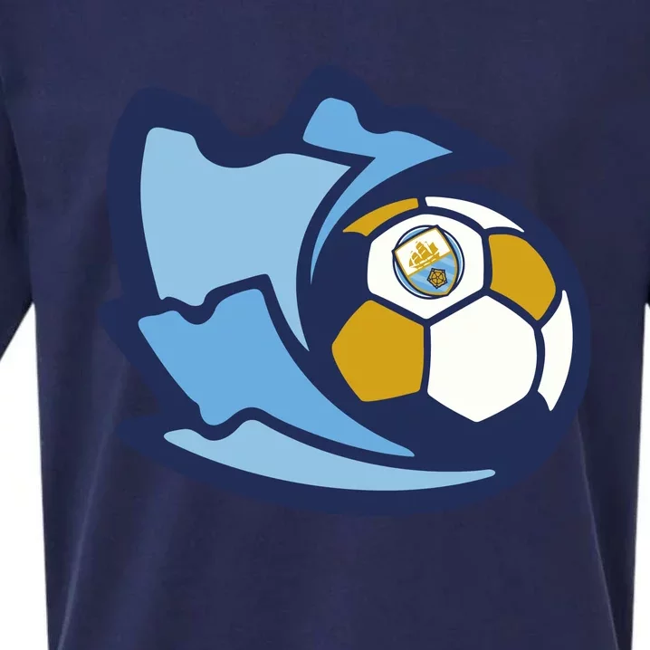 Cool Man City Soccer Ball Sueded Cloud Jersey T-Shirt