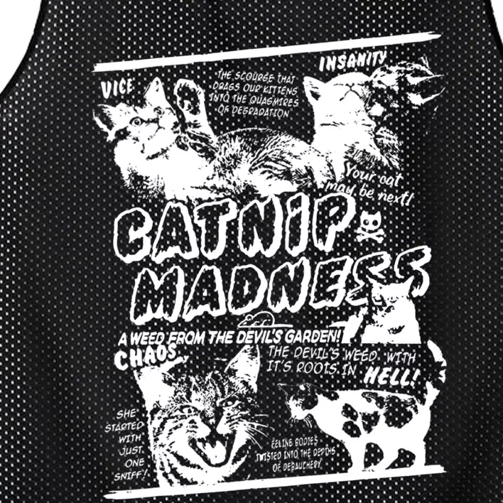 Catnip Madness Cute Kitten Cat Lover Gift For Cat Owners Mesh Reversible Basketball Jersey Tank