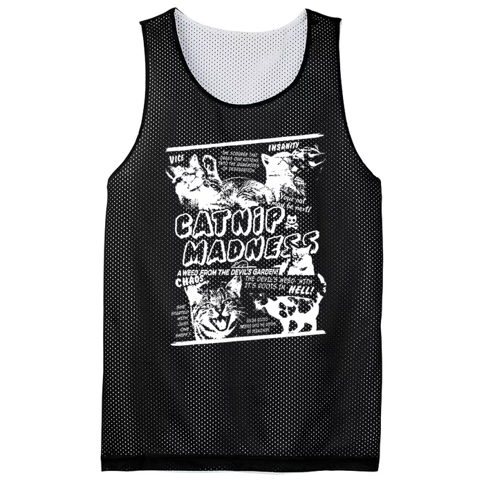 Catnip Madness Cute Kitten Cat Lover Gift For Cat Owners Mesh Reversible Basketball Jersey Tank