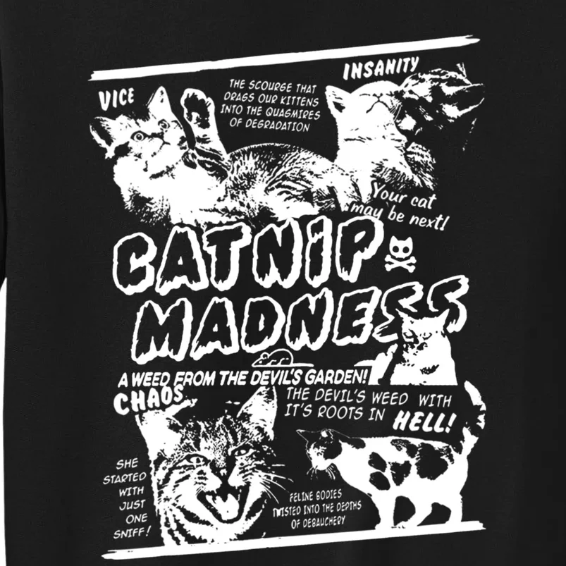 Catnip Madness Cute Kitten Cat Lover Gift For Cat Owners Tall Sweatshirt