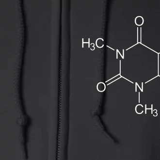 Caffeine Molecule Coffee Lovers Full Zip Hoodie