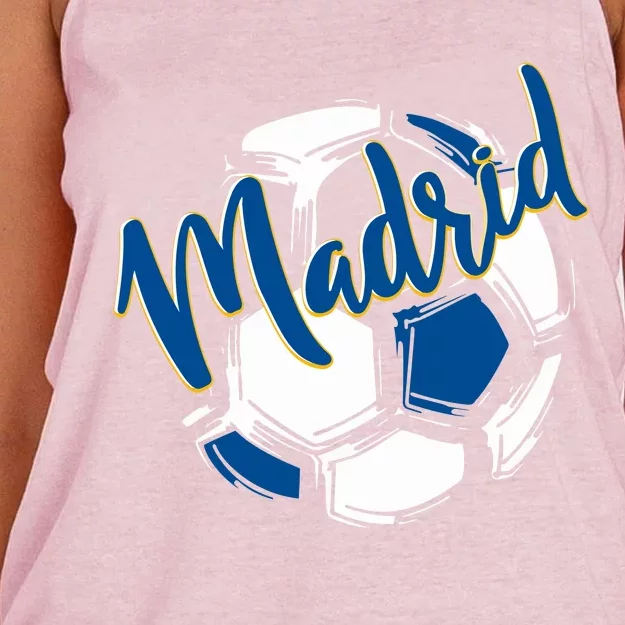 Cool Madrid Cf Soccer Ball Women's Knotted Racerback Tank