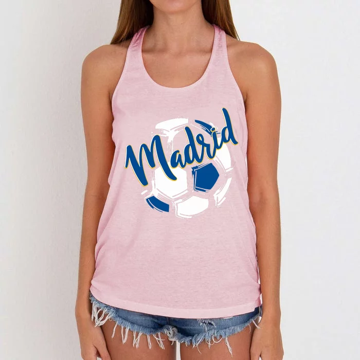 Cool Madrid Cf Soccer Ball Women's Knotted Racerback Tank