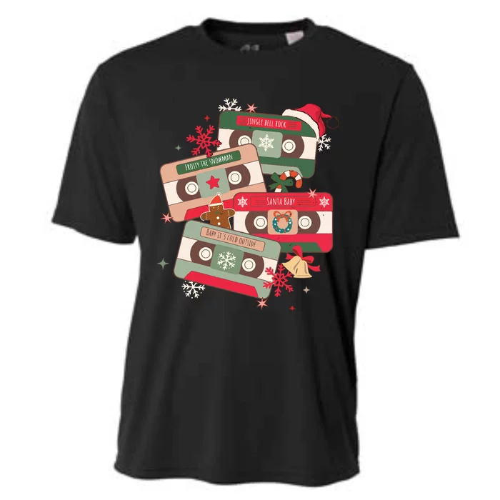 Christmas Music Cassette Tapes Christmas Cooling Performance Crew T-Shirt