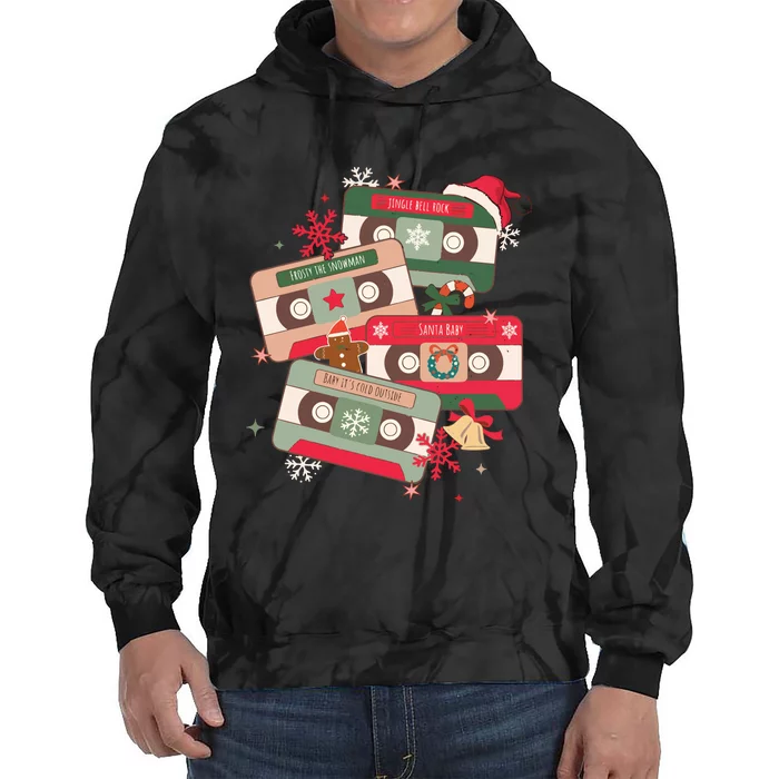 Christmas Music Cassette Tapes Christmas Tie Dye Hoodie