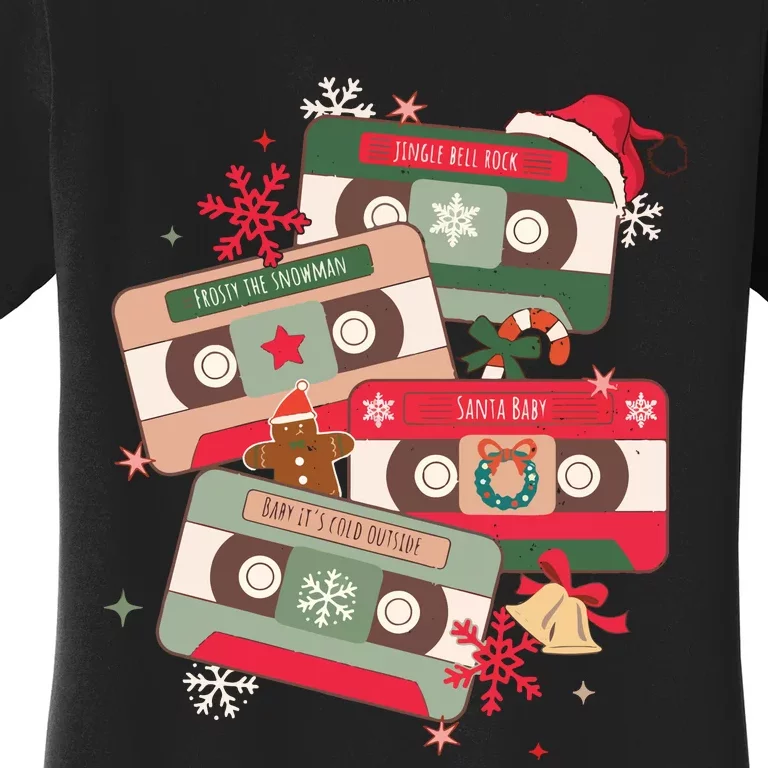 Christmas Music Cassette Tapes Christmas Women's T-Shirt