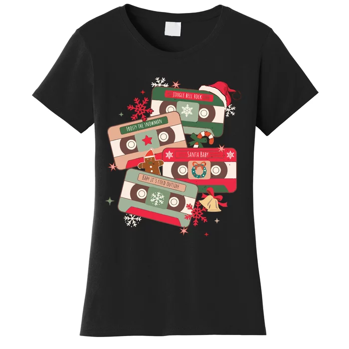 Christmas Music Cassette Tapes Christmas Women's T-Shirt