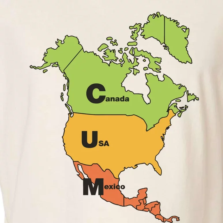 Cum Map Canada Usa And Mexico Garment-Dyed Women's Muscle Tee