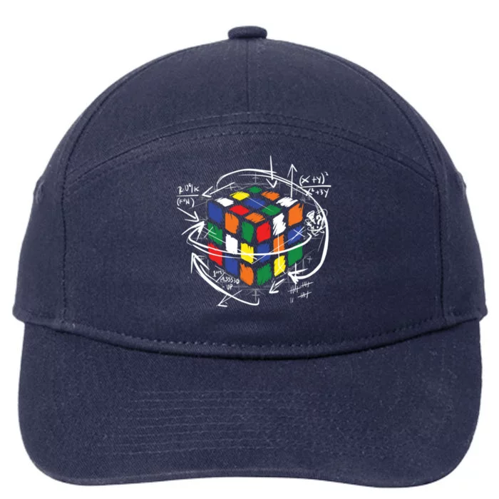 Colorful Math Cube Gift 7-Panel Snapback Hat