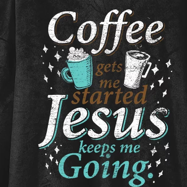 Coffee Morning Christian Gift Idea Jesus Hooded Wearable Blanket