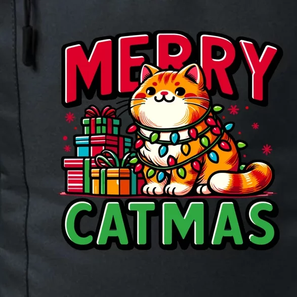 Cat Merry Catmas Christmas Lights Cat Lover Funny Xmas Gift Daily Commute Backpack