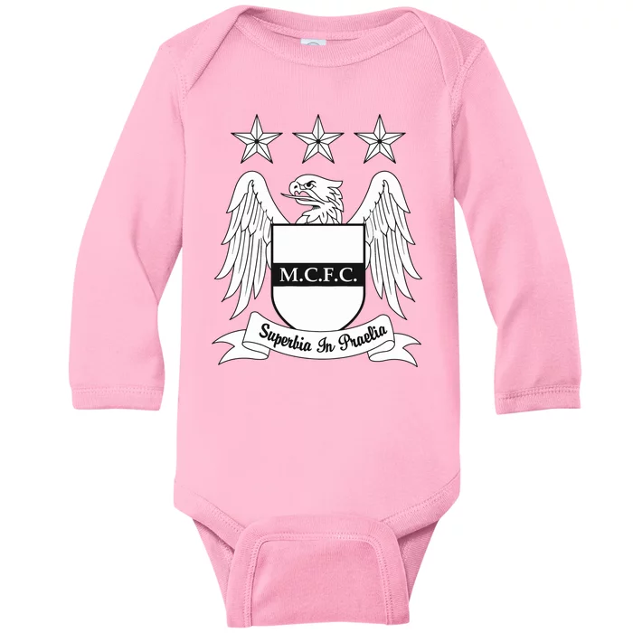 Cool Man City Slogan Eagle With Stars Baby Long Sleeve Bodysuit