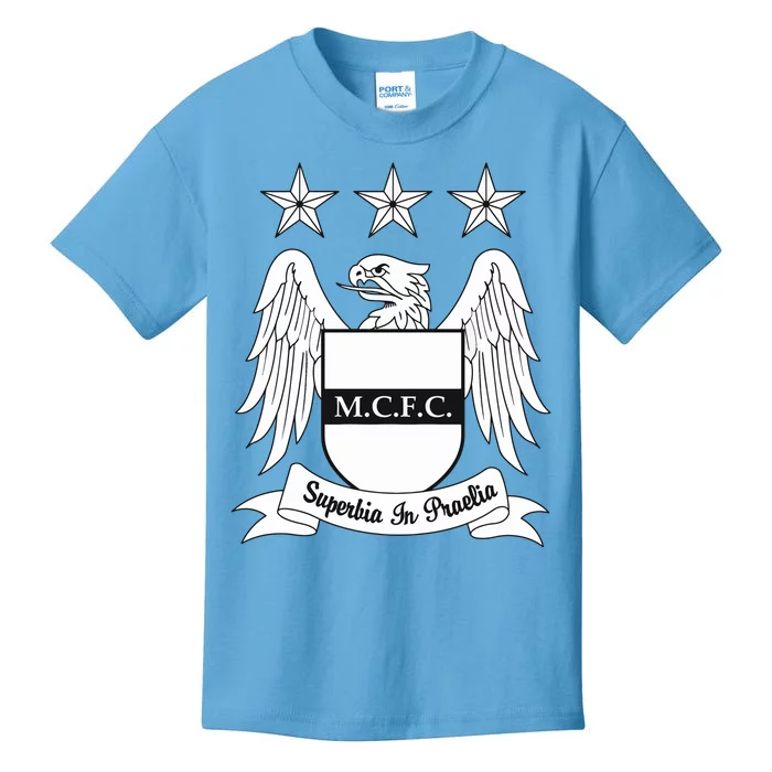 Cool Man City Slogan Eagle With Stars Kids T-Shirt