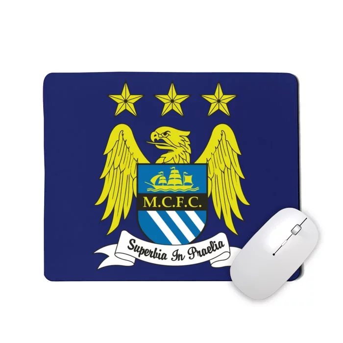 Cool Man City Slogan Eagle With Stars Mousepad