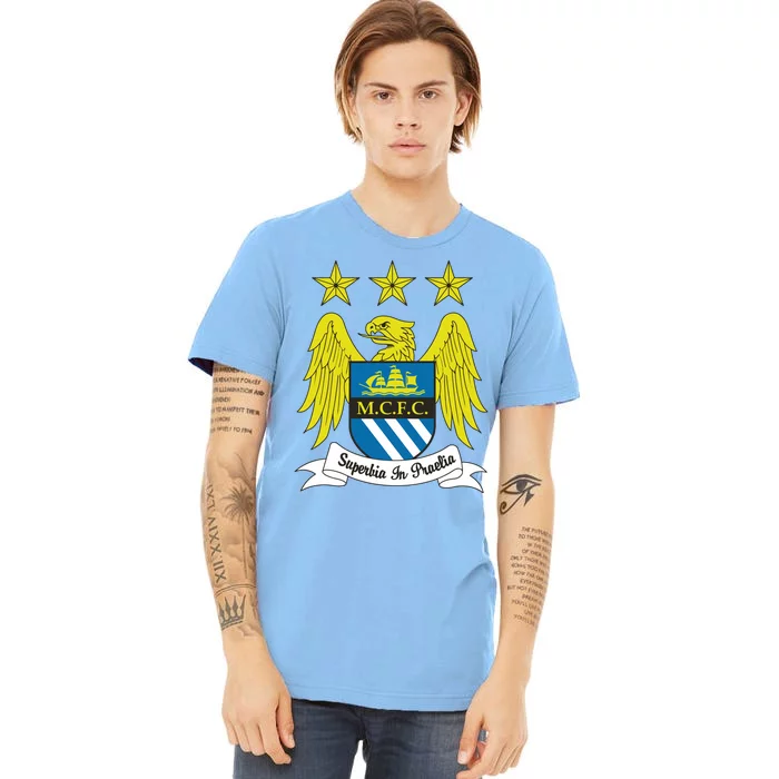 Cool Man City Slogan Eagle With Stars Premium T-Shirt