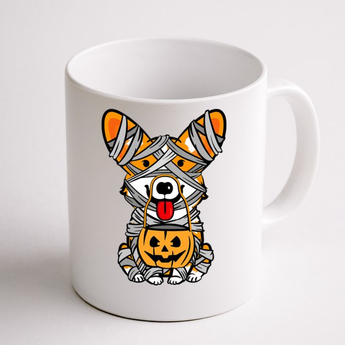 Corgi Mummy Cute Halloween Dog Lover Front & Back Coffee Mug