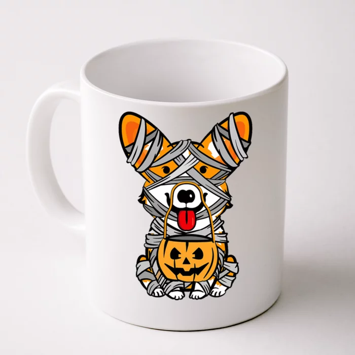 Corgi Mummy Cute Halloween Dog Lover Front & Back Coffee Mug