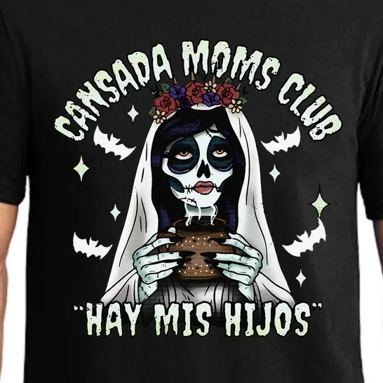 Cansada Moms Club Ay Mis Hijos Halloween Mexican Spooky Gift Pajama Set