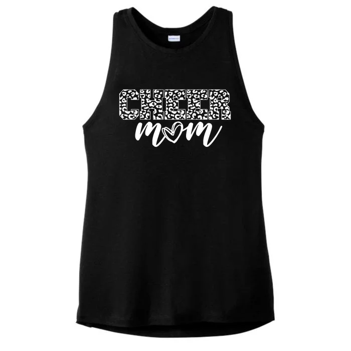 Cheer Mom Cheetah Print Cute Ladies Tri-Blend Wicking Tank