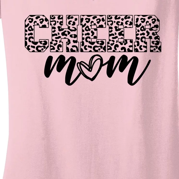 Cheer Mom Cheetah Print Cute Women's V-Neck T-Shirt