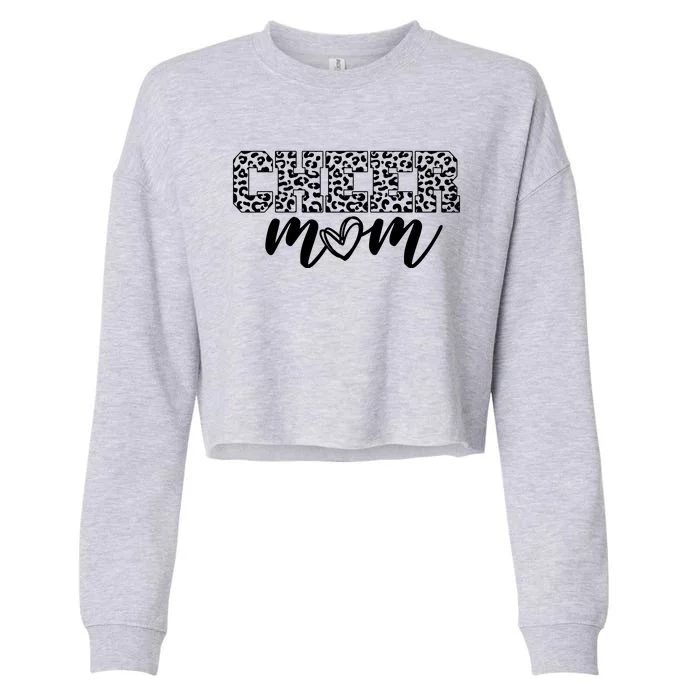 Cheer Mom Cheetah Print Cute Cropped Pullover Crew