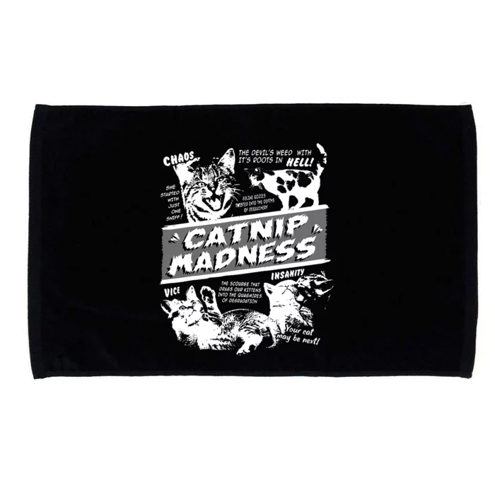 Catnip Madness Cute Kitten Funny Cat Pet Humor Microfiber Hand Towel