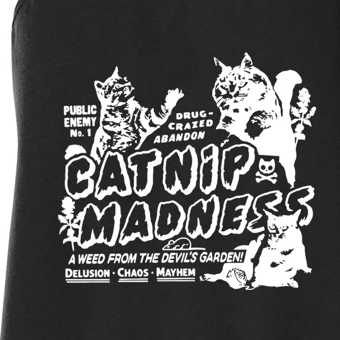 Catnip Madness Cute Kitten Funny Cat Pet Humor Women's Racerback Tank