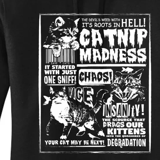 Catnip Madness Cute Kitten Cat Lover Gift For Cat Owners Women's Pullover Hoodie