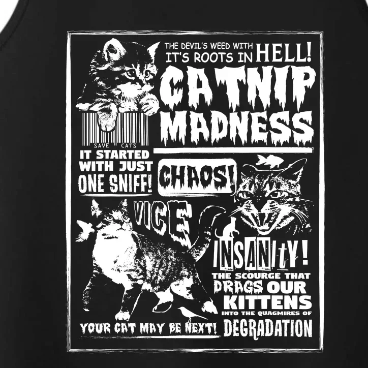 Catnip Madness Cute Kitten Cat Lover Gift For Cat Owners Performance Tank