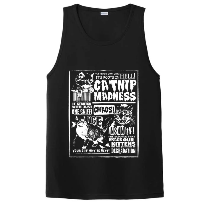 Catnip Madness Cute Kitten Cat Lover Gift For Cat Owners Performance Tank