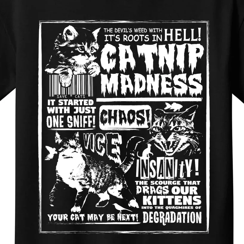 Catnip Madness Cute Kitten Cat Lover Gift For Cat Owners Kids T-Shirt