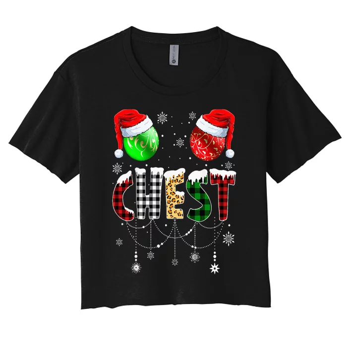 Christmas  Matching Couple Family Chestnuts Women's Crop Top Tee