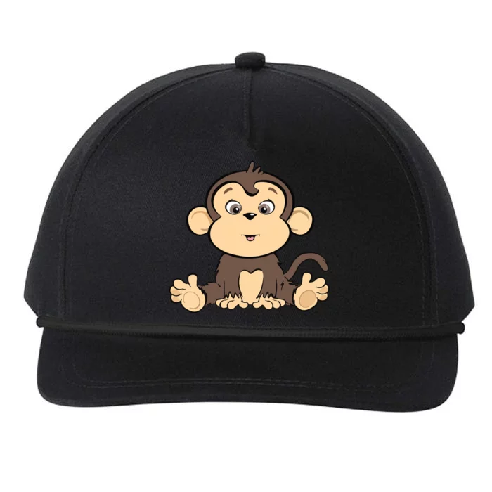 Cute Monkey Snapback Five-Panel Rope Hat