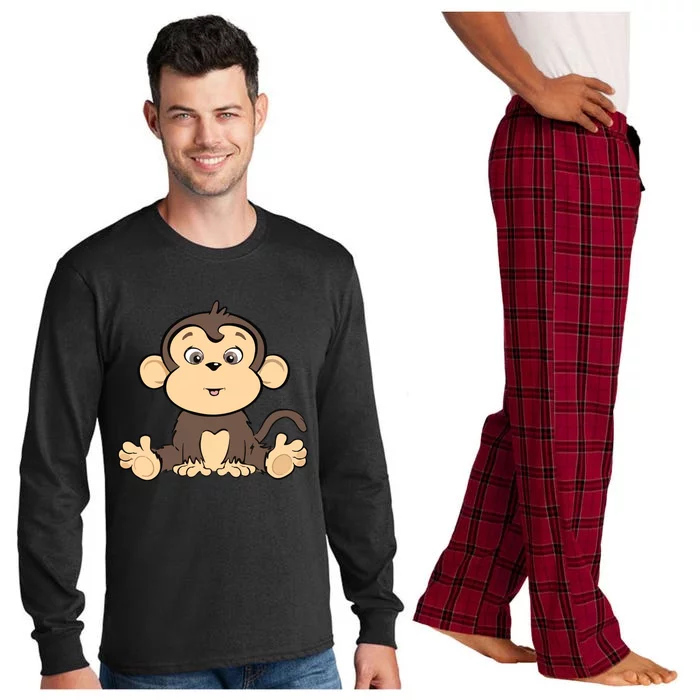 Cute Monkey Long Sleeve Pajama Set