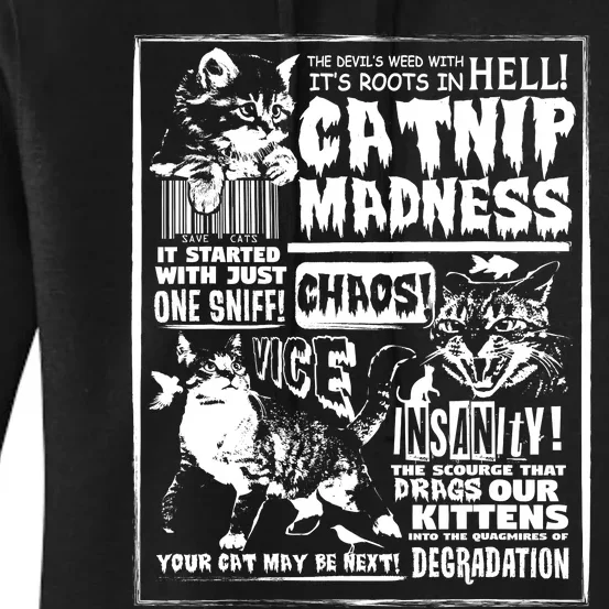 Catnip Madness Cute Kitten Cat Lover Gift For Cat Owners Women's Pullover Hoodie