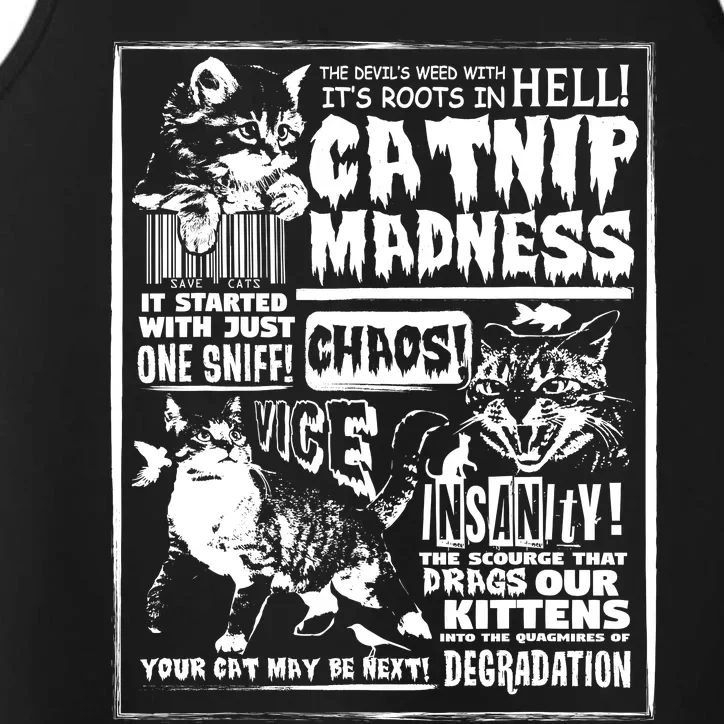 Catnip Madness Cute Kitten Cat Lover Gift For Cat Owners Performance Tank