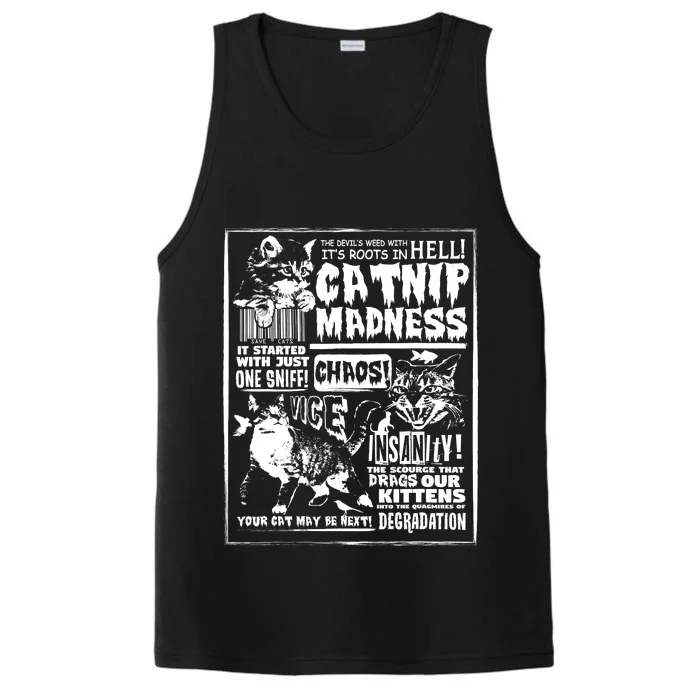 Catnip Madness Cute Kitten Cat Lover Gift For Cat Owners Performance Tank