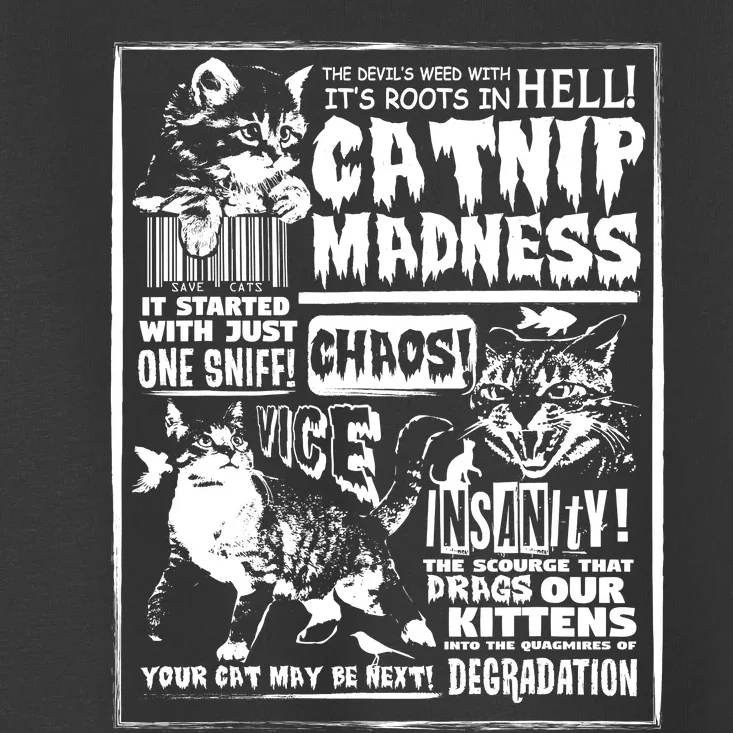 Catnip Madness Cute Kitten Cat Lover Gift For Cat Owners Toddler T-Shirt