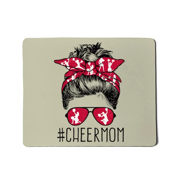 Cheer Mom Cheerleader Mama Life Messy Bun MotherS Day Mousepad