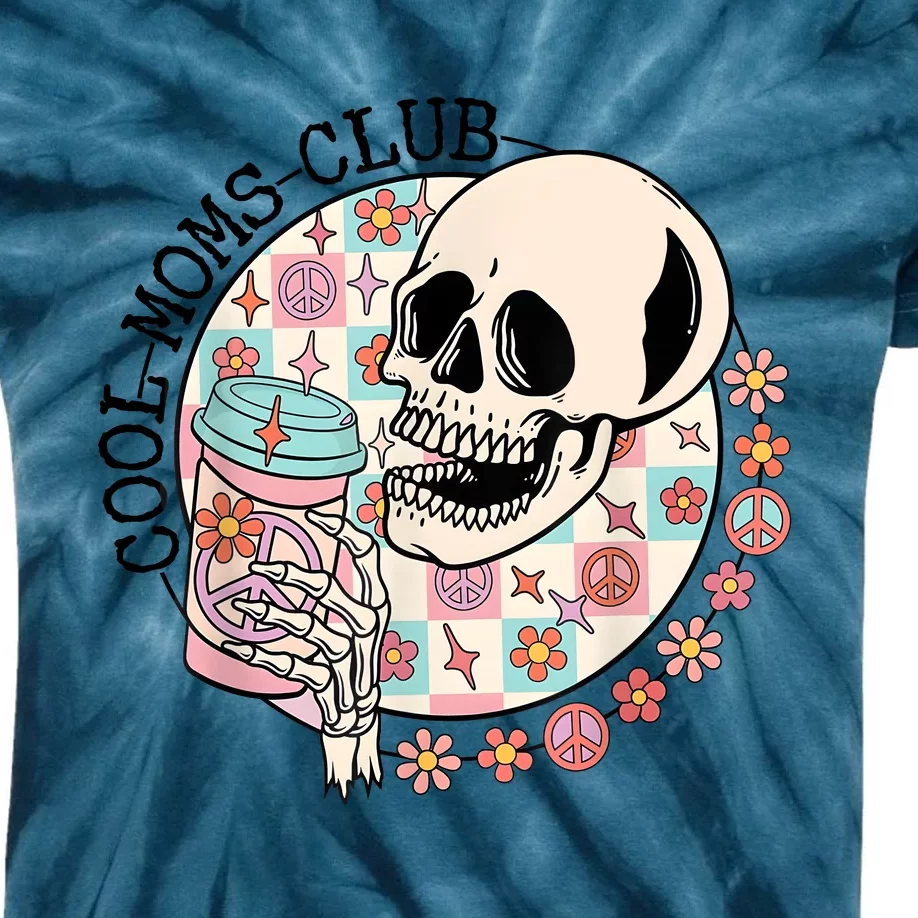 Cool Moms Club Funny Coffee Skeleton Mama Mom Mothers Day Kids Tie-Dye T-Shirt