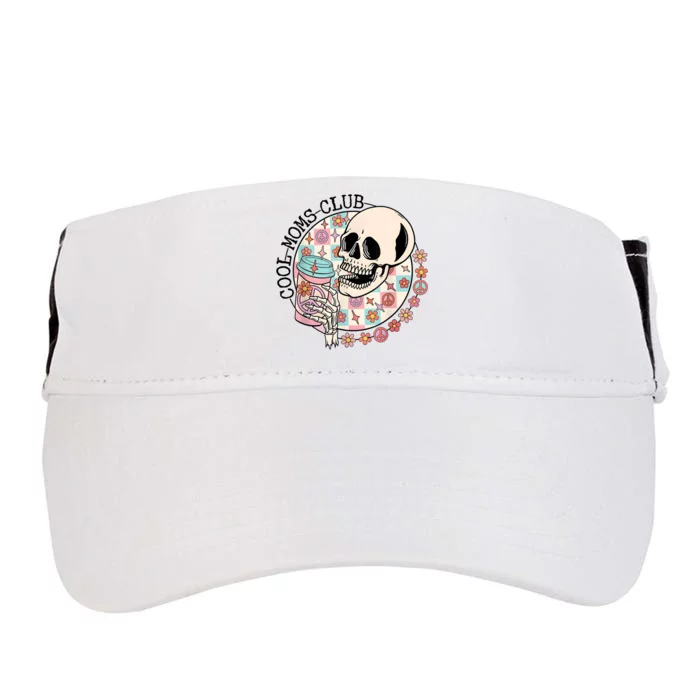 Cool Moms Club Funny Coffee Skeleton Mama Mom Mothers Day Adult Drive Performance Visor